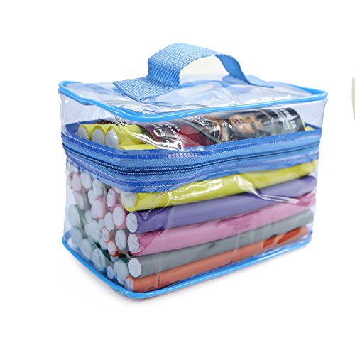 EZGO 42-pack 7" Flexible Curling Rods, Twist-Flex Hair Curler Roller Set (Transparent PVC Bag)