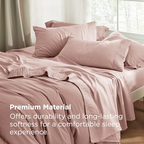 Image of Bedsure Twin XL Sheets Dorm Bedding - 3 Pieces Soft Extra Long Twin Sheets, Breathable & Cooling Bed Sheets Set, Oeko Tex, Easy Care Microfiber for Women, Men, Pink