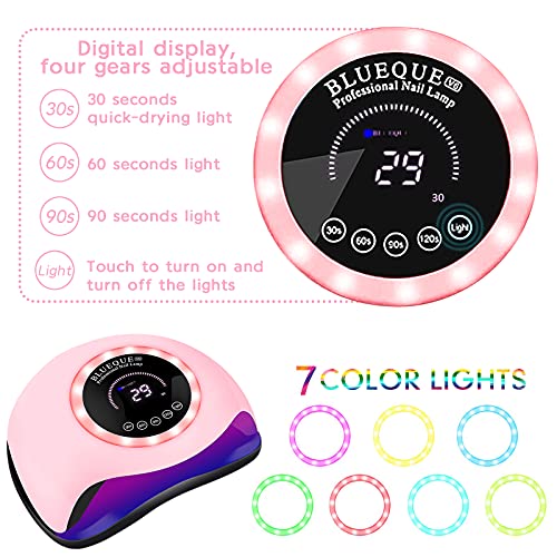 SaiXuan 168W UV LED Lampe Nageltrockner,mit 4 Timer Einstellungen,Auto Sensor,Digital Anzeigebildschirm,für Nägel… – Bild 3