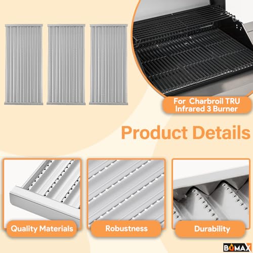BQMAX 17\" Grill Emitter Replacement Parts for Charbroil TRU Infrared 3 Burner 463242516 463355220 466242516 463246018 466242515 466242615 463243016 G466-2400-W1 for Charbroil Grill Replacement Parts