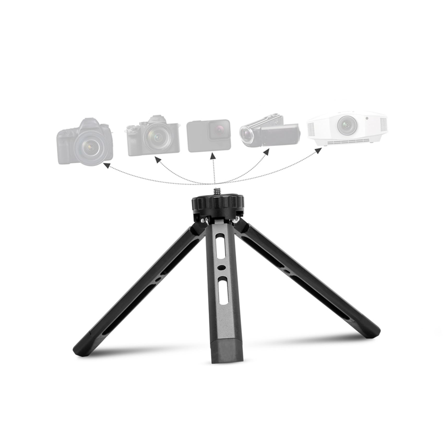 Trípode De Metal para Cámara Trípode De Sobremesa Plegable De Aleación De Aluminio Ajustable para Teléfono para Cámaras DSLR Sin Espejo