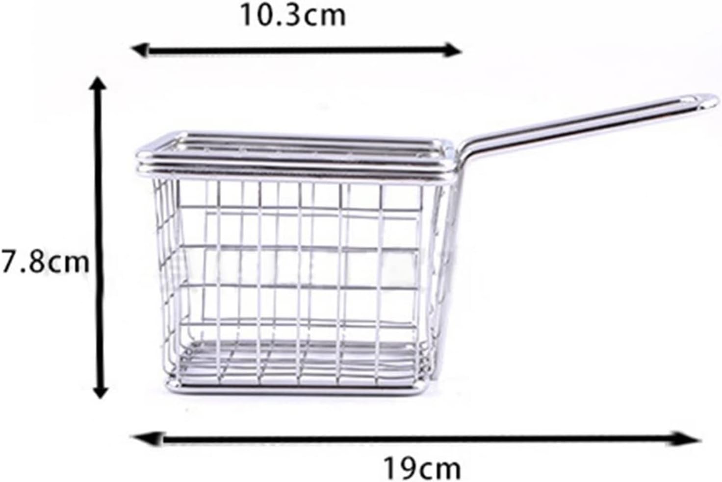 TOMYEUS French Fry Chips Baskets Stainless Steel French Fries Deep Frying Fryer Basket Square Food Cooking Tool Kitchen Cooking Tools