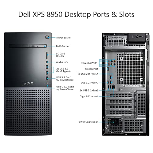 Dell Xps 8950 Desktop Computer - 12Th Gen Intel Core I7-12700K Up To 5.0 Ghz Cpu, 32Gb Ddr5 Ram, 2Tb Nvme Ssd + 2Tb Hdd, Intel Uhd Graphics 770, Killer Wi-Fi 6, Dvd Burner, Windows 11 Pro #TOP5