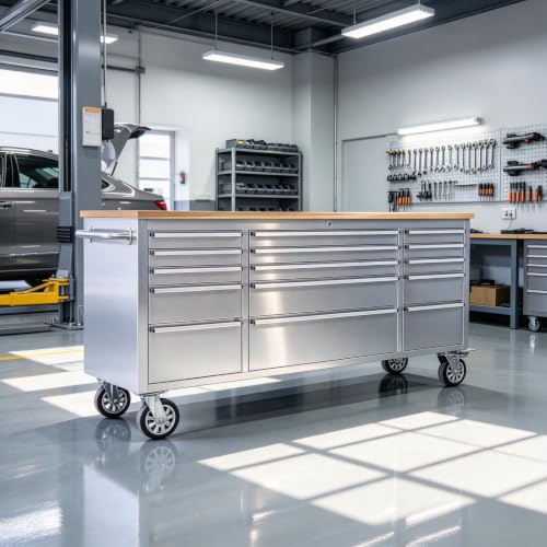 EliteEdge 72 Inch Rolling Tool Chest with 15 Drawers