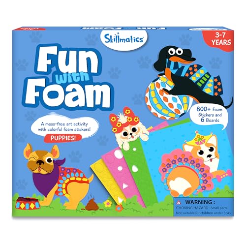 Image of Skillmatics Foam Sticker Art Activity - Puppies, Mess-Free Fun for Kids, 800+ 3D Foam Stickers, DIY Felt Craft Kits, Gifts for Girls & Boys Ages 3, 4, 5, 6, 7