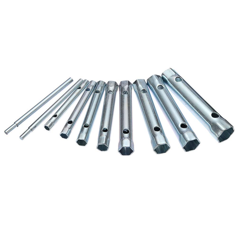 Skkwjege No.02 6 Pieces/10 Pieces Tubular Box Spanner Set Tube Spanner Wrench Metric Socket Set Repair Hand Tools,