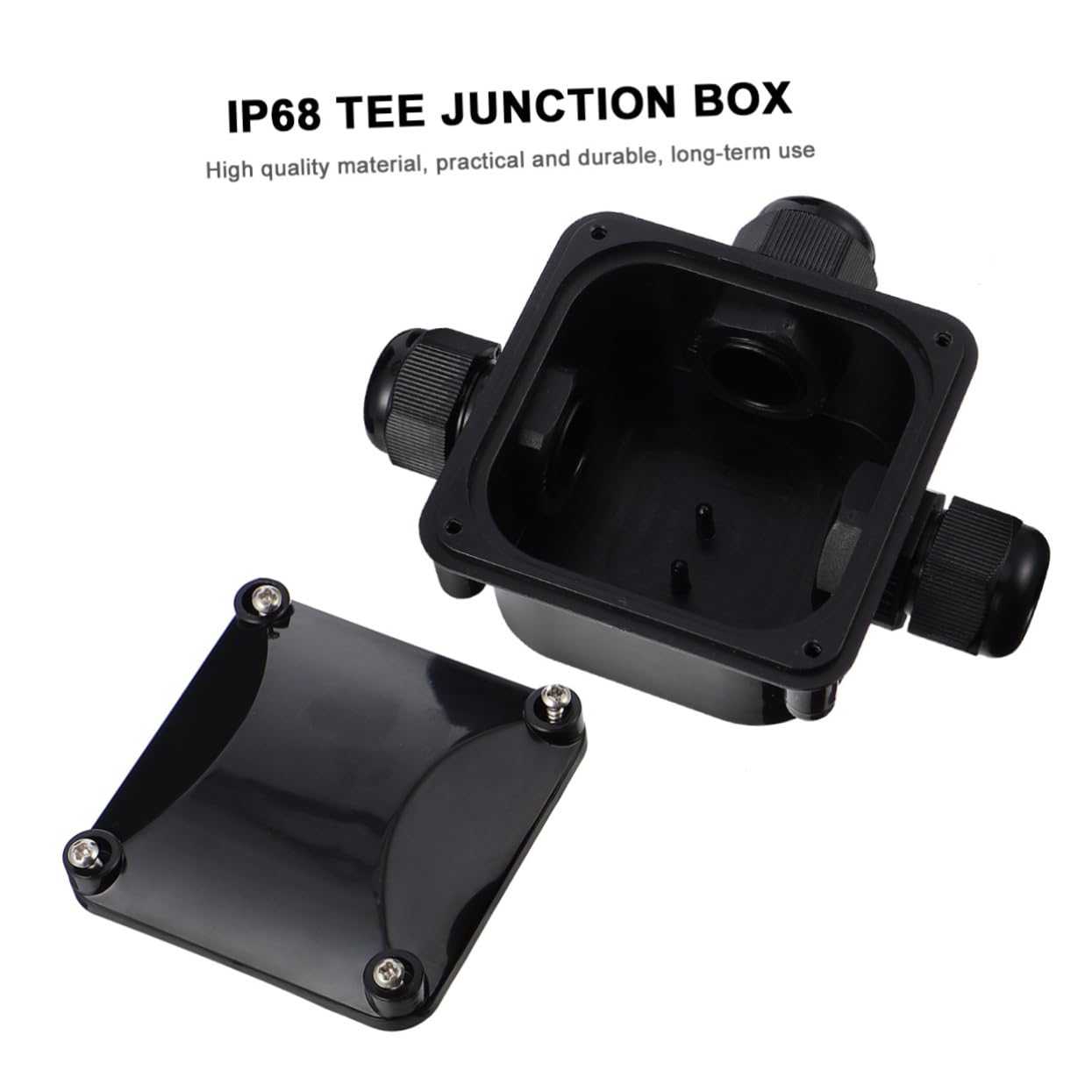 Caja de Conexiones Ip68 de 3 Vías, Pack de 5 Conectores | Abs Negro, Formato de Red, para 2 o 3 Polos, Conexión de Lámparas y Luces LED de Jardín