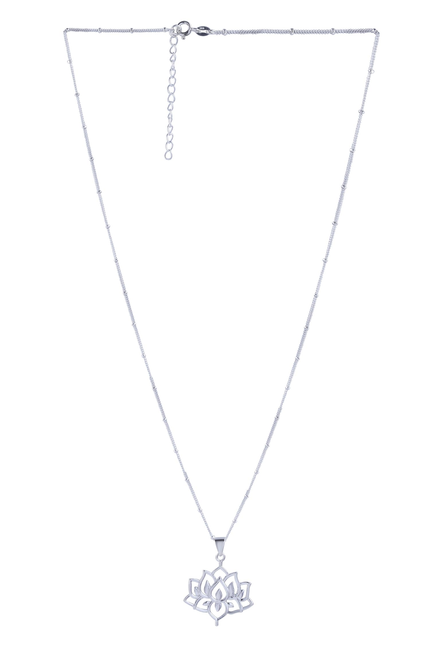 NEMICHAND JEWELS 925 Sterling Silver Lotus Pendant Necklace Chain For Women & Girls (B0CBG58W87) Amazon Price History, Amazon Price Tracker
