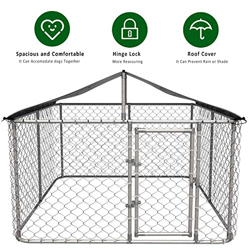 Kullavik Dog Kennel Outdoor with Heavy Duty Galvanized Chain Link Dog Cage Chicken Coop Hen House, UV & Water Resistant… - Image 6