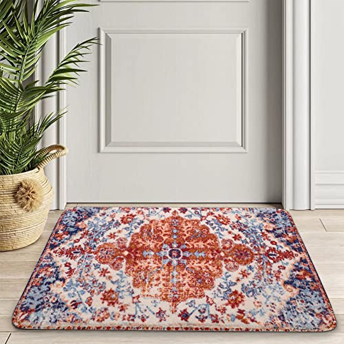 Golley Bohemian Washable Distressed Area Rug - 2'X3' Small Rug,Non-Slip, Washable & Soft Low-Pile Area Rug For High Traffic Areas - For Indoor Doormats, Entryways, Kitchens & Bathrooms. #TOP1