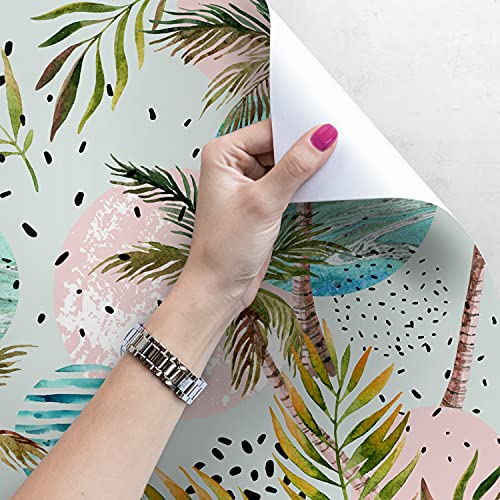 Papier peint palmiers abstrait en impression latex durable 290cm
