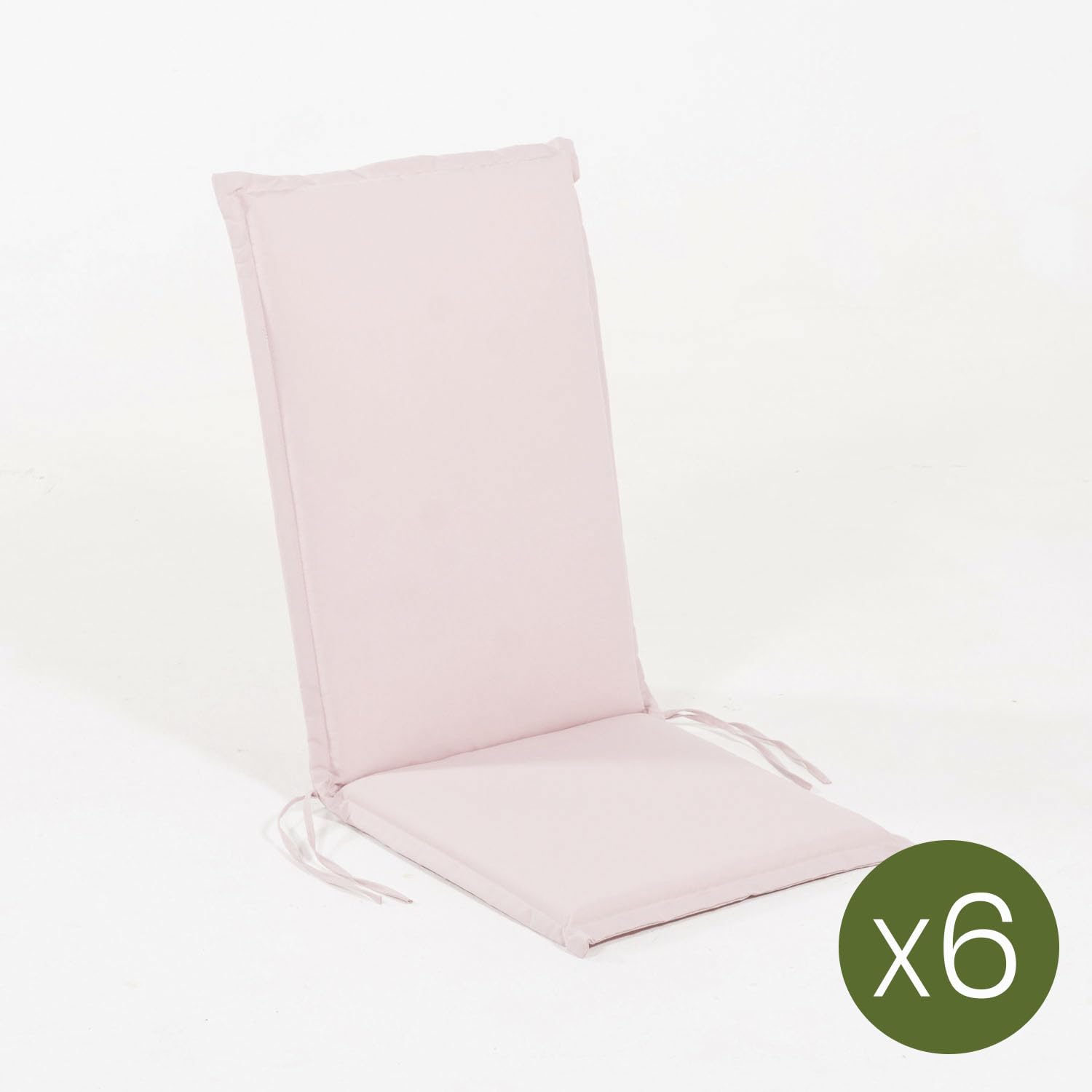 Pack 6 Cojines para sillones de Exterior, Repelente al Agua, Poliéster 180 gr, Color Rosa, 65 + 45 cm x45 cm x4 cm,Funda de cojín con Relleno para sillas de terraza, Cojines Silla de Comedor jardín