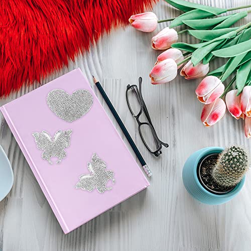 4 Pieces Bling Crystal Car Stickers, Lyflux Butterfly And Heart Bling Crystal Rhinestone Car Sticker Decal, Decorate Cars Bumper Window Laptops Luggage #TOP7