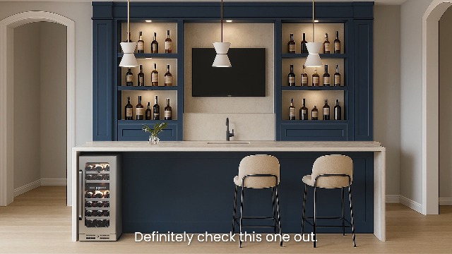 Image of 15 inch Wine Fridge Cooler 29 Bottles Dual Zone Wine Refrigerator Under Counter with Glass Door 3 LED Built-in or Freestanding Fridge Adjustable Shelves for Home Bar Kitchen 3.0 cu.ft