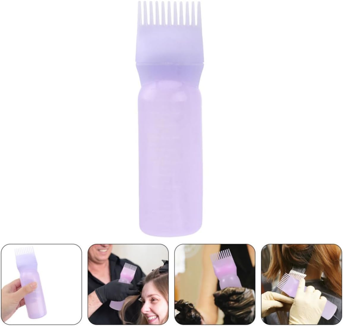 YARNOW Hair Dye Bottle Applicator with Comb and Graduated Scale Plastic Reusable Color Applicator Bottle for Precise Control Hair Dyeing