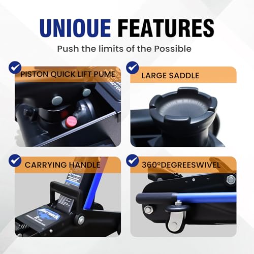 Image of ANTPOWER 2 Ton Floor Jack,with Wheels for Secure Lifting,Fast Lift Floor Jack, Quick Lift Pump for Sport Utility Vehicle,Providing Stable Support for Various Cars (2.0T)