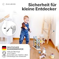 CHILDOO Y-Spindel für Treppenschutzgitter ohne Bohren [Anti-Rutsch] Treppengitter für Geländer Türschutzgitter Kindergitter Treppenschutz Gitter zum Klemmen Türgitter für Baby, Hund | 2 Stück – Ansicht 5