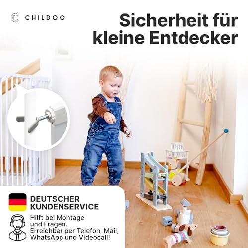 CHILDOO Y-Spindel für Treppenschutzgitter ohne Bohren [Anti-Rutsch] Treppengitter für Geländer Türschutzgitter Kindergitter Treppenschutz Gitter zum Klemmen Türgitter für Baby, Hund | 2 Stück