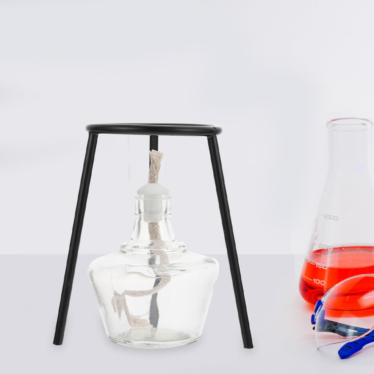 NUOBESTY Laborlampenhalterung 2 Stück aus Eisen und Einfacher Bedienung mit Hoher Temperaturbeständigkeit Schwarzes Heizstativ für Chemische Experimente und Labore