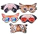 5 Pack Cute Animal Funny Sleep Eye Mask for Sleeping Cat Dog Soft Plush Blindfold Sleep Masks Eye Cover Eyeshade for Kids Girls Men Women Plane Travel Nap Night Sleeping
