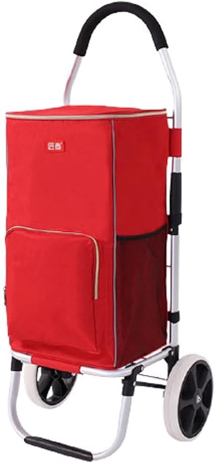 Amazon ショッピングカート 2輪 おしゃれ 大容量 耐荷重50kg ポケットあり ショッピングキャリー 折りたたみ 防水 軽量 高齢者 老人車 買い物カート 旅行 出張 アウトドア適用 レッド カッキガッキ ショッピングキャリー 通販