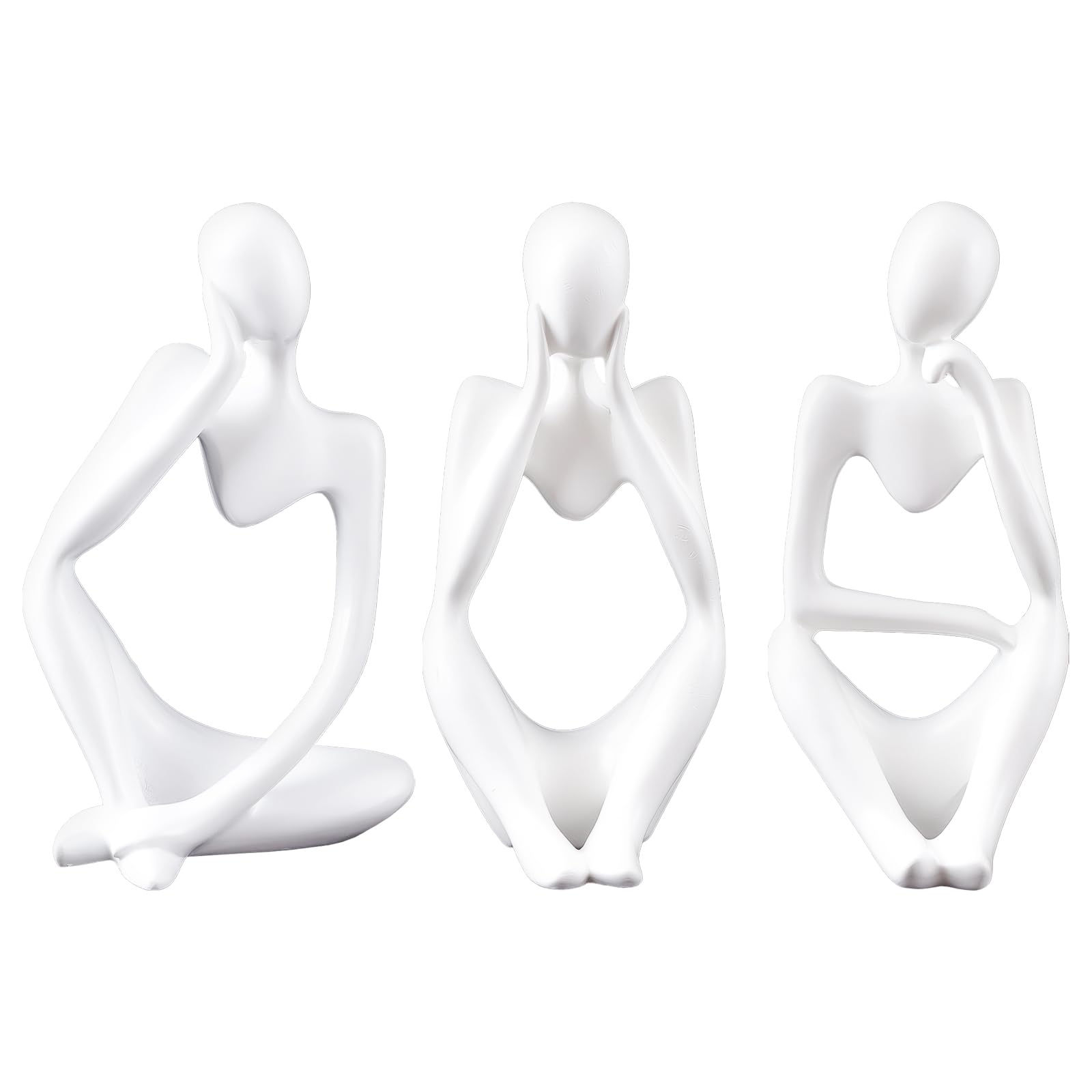Statues de penseur en résine blanche, sculptures haut de gamme au design abstrait
