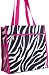 J Garden Pink Zebra Canvas Travel Tote Bag with Coin Purse 12-inch