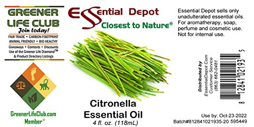 Aceite Esencial de Citronela en Botella de Vidrio Ámbar 4 oz miniatura 4