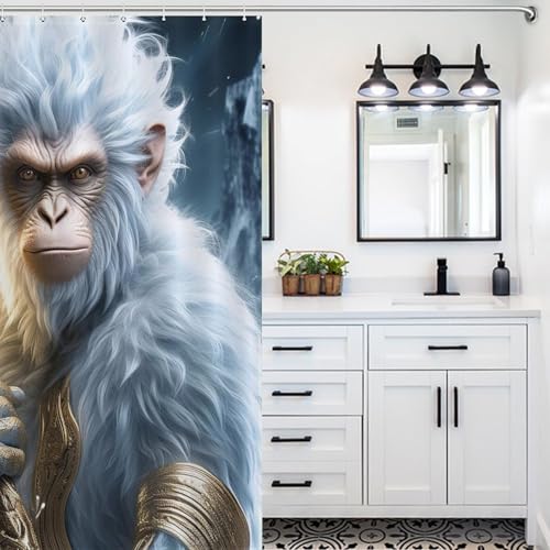 Singe rideau de douche anti-moisissure en polyester pour baignoire - 5