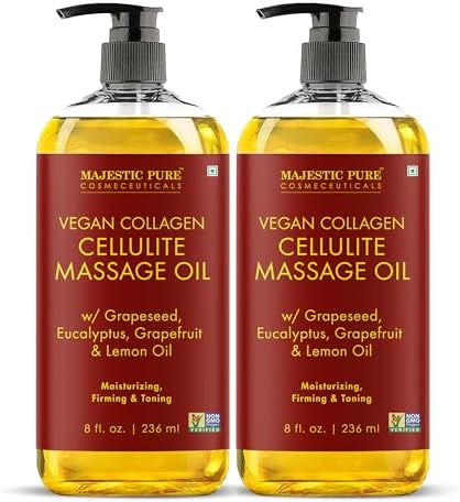 Majestic Pure Cellulite Massage Oil for Massage Therapy- Refreshi...