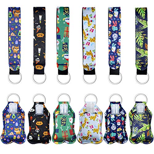 STILLKEEPER Halloween Christmas Kids Empty Hand Sanitizer Holder Keychain Carrier Travel Size - 30 ML Refillable Bottles for Soap, Lotion, and Liquids (30ML, Cartoon)
