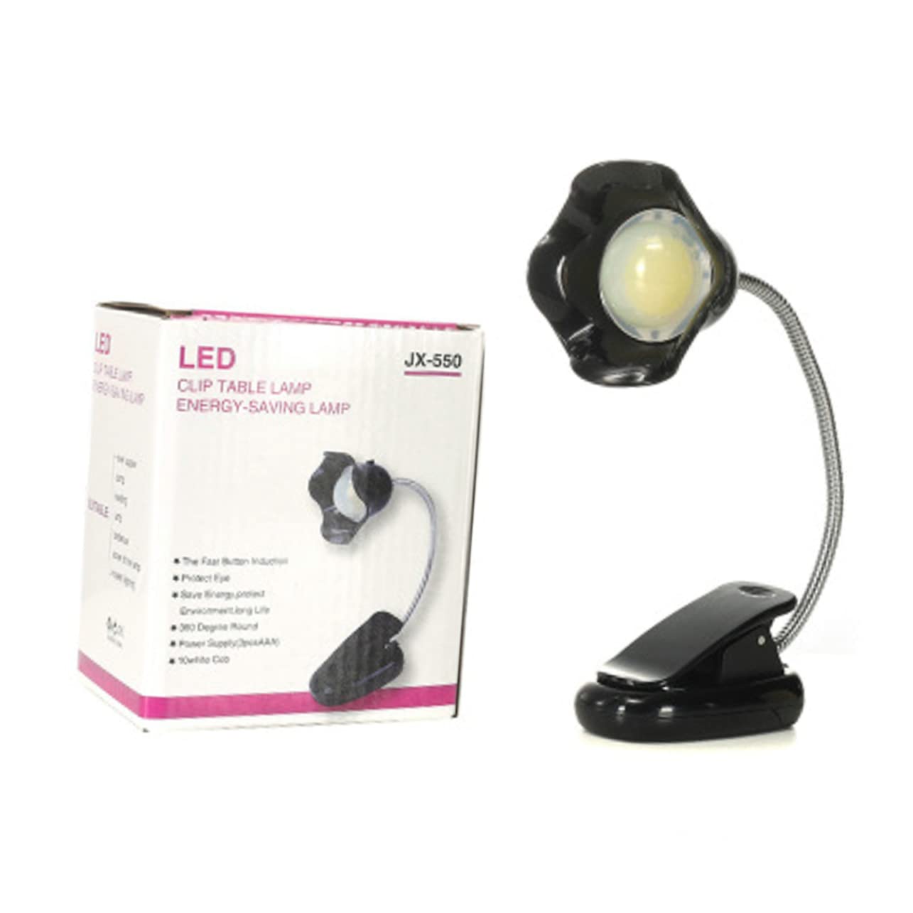 OSALADI USB Flexible Clip Booklight Eye Protection Desk Lamp for Reading Sewing Night Use Black Design Low Power Consumption for Boys and Girls and Travel