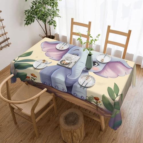 Nappe imperméable motif éléphant 137 x 183 cm au tombé impeccable - 2
