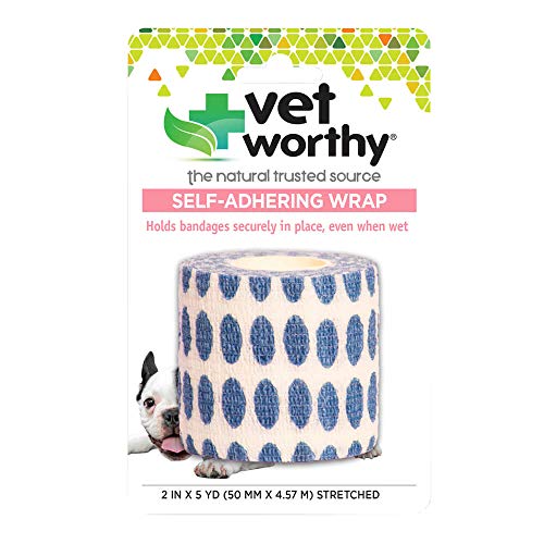 Image of Vet Worthy Self Adhering Wrap for Dogs - Self Adhesive Bandage Wrap for Wounds, Injury, Sprain, and Swelling - Cohesive Bandage First Aid Tape for Dogs and Cats - 2-Inch x 5-Yard