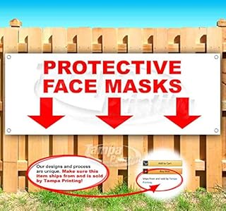 Protective Face Mask Down Arrow Banner 13 oz | Non-Fabric | Heavy-Duty Vinyl Single-Sided With Metal Grommets
