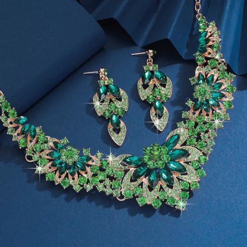 Image of Shining Diva Fashion Stylish Design Fancy Crystal Necklace Jewellery Set for Women | Trendy Celebrity Inspired Jewellery