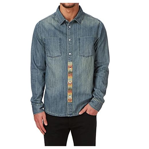 Altamont Hemd Zefer Denim - Camiseta/Camisa Deportivas para Hombre, Color Azul, Talla S