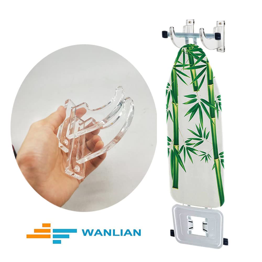 Ironing Board Hanger Wall Mount,Ironing Board Wall Mount,Acrylic Ironing Board Holder Wall Rack, Iron Board Organizer,Lightsaber Wall Mount Katana Stand Sword Holder,1 Pair Transparent