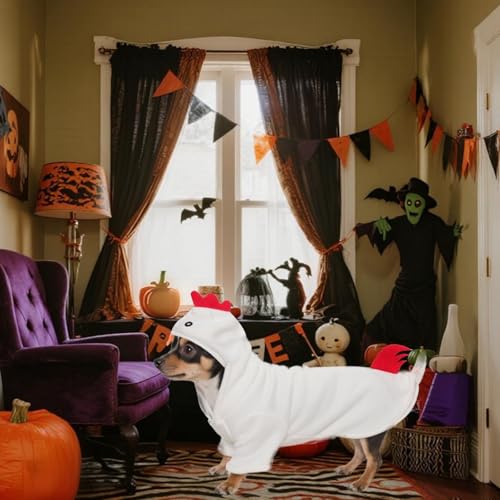 Disfraz de Pollo para Perro Mediano Halloween y Acción de Gracias miniatura 5