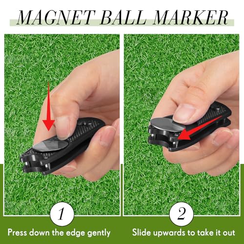 Herramienta de divot de golf metálica con marcador magnético para equipo 4