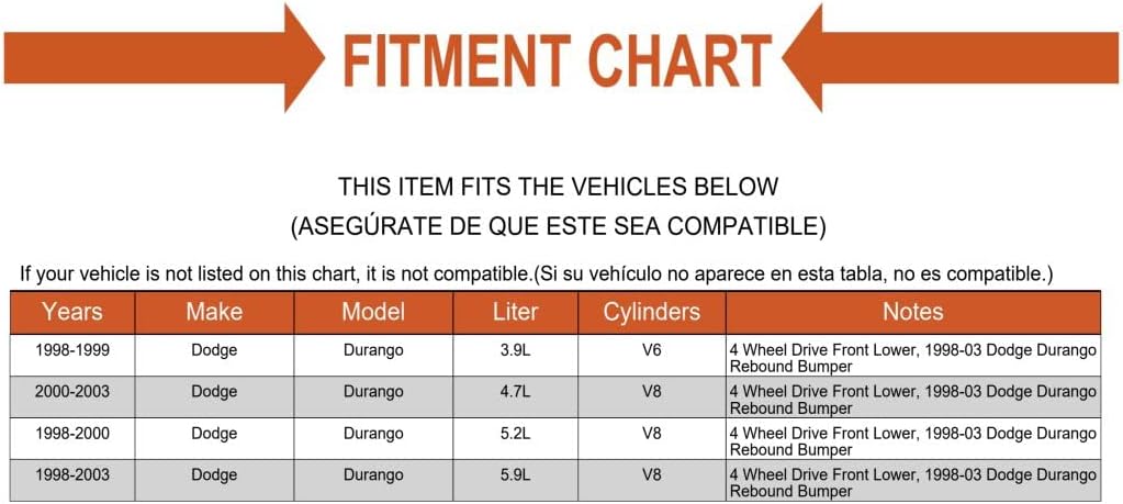 Replacement Front Lower Control Arm Strikeout Rebound Bumper for 98-03 Dodge Durango 4WD