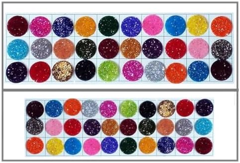 DeliJoy Glitter Large Round Bindi Multi Color for Girls, Women (2 