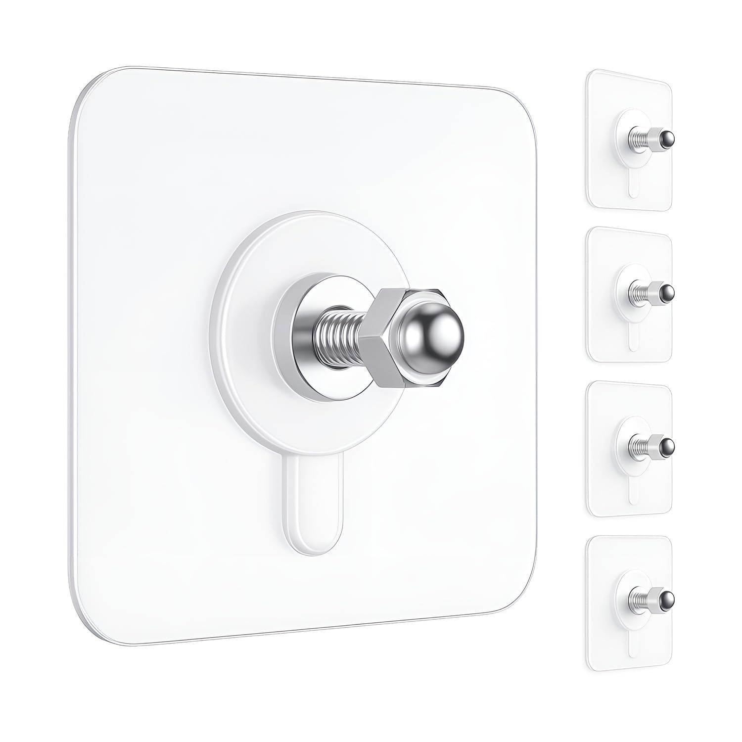 DALUCI 5 Pcs Self Adhesive Screw Hooks for Hanging | Heavy Duty Adhesive Wall Hooks for Wall Heavy Items | Sticker Screw Wall Hook Without Drilling, Nail Free Wall Hooks for Clothes Towels & Home