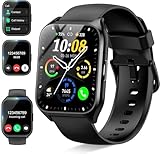 Smart Watch for Men Women, 1.85" Smartwatch (Answer/Make Call), 2025 Fitness Activity Tracker, 110+ Sport Modes/Heart Rate/Sleep Monitor/Pedometer, IP68 Waterproof Fitness Watch for Android iOS, Black