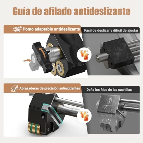 Kit de afilado para herramientas de carpintería con medidor de ángulo ajustable exacto 4