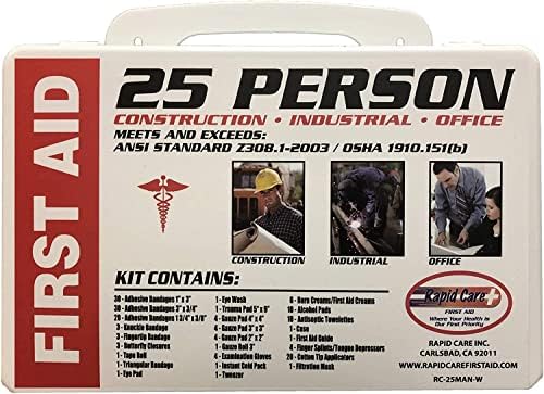 First Aid 25 Person 166 Piece ANSI/OSHA Compliant First Aid Kit in Wall Mountable Poly Case