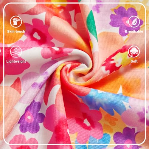 Image of STYLEWORD Womens Sundress Summer Floral Wrap V Neck Backless A-Line Casual Beach Midi Dress