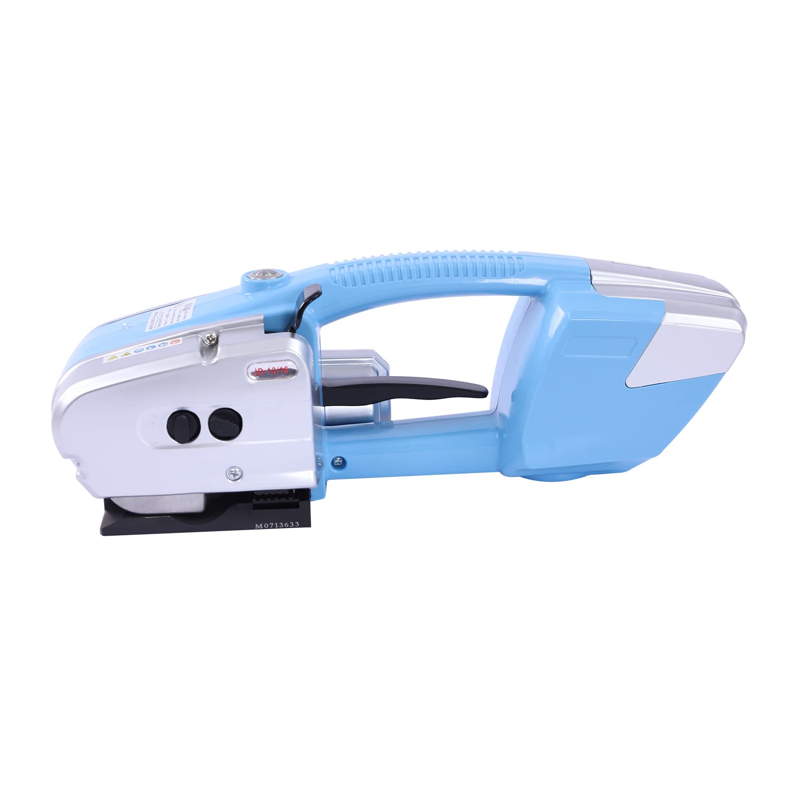 Electric Strapping Machine for 1/2-5/8 Inch Wide Plastic/PP Belts, Automatic Strapping Tool Tensioner and Cutter 3 in 1 for Box Pallet with 3000mAh Battery, Blue