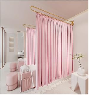 Beauty Salon Partition Curtain, Divider Screen Protection Privacy, for Hospital Medical ClinicBeauty Salon Mall Salon Lounge Partition Curtain, Wall-Mounted (Color : Pink, Size : 200x220cm)