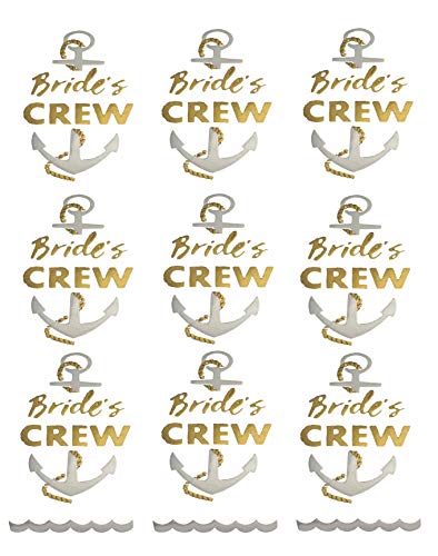 Bachelorettesy Bride To Be Gold Metallic Nautical Temporary Tattoos 100+ Bride’s Crew, Nauti Bride, Last Fling Great For Engagement & Bachelorette Party - Waterproof Nontoxic #TOP6